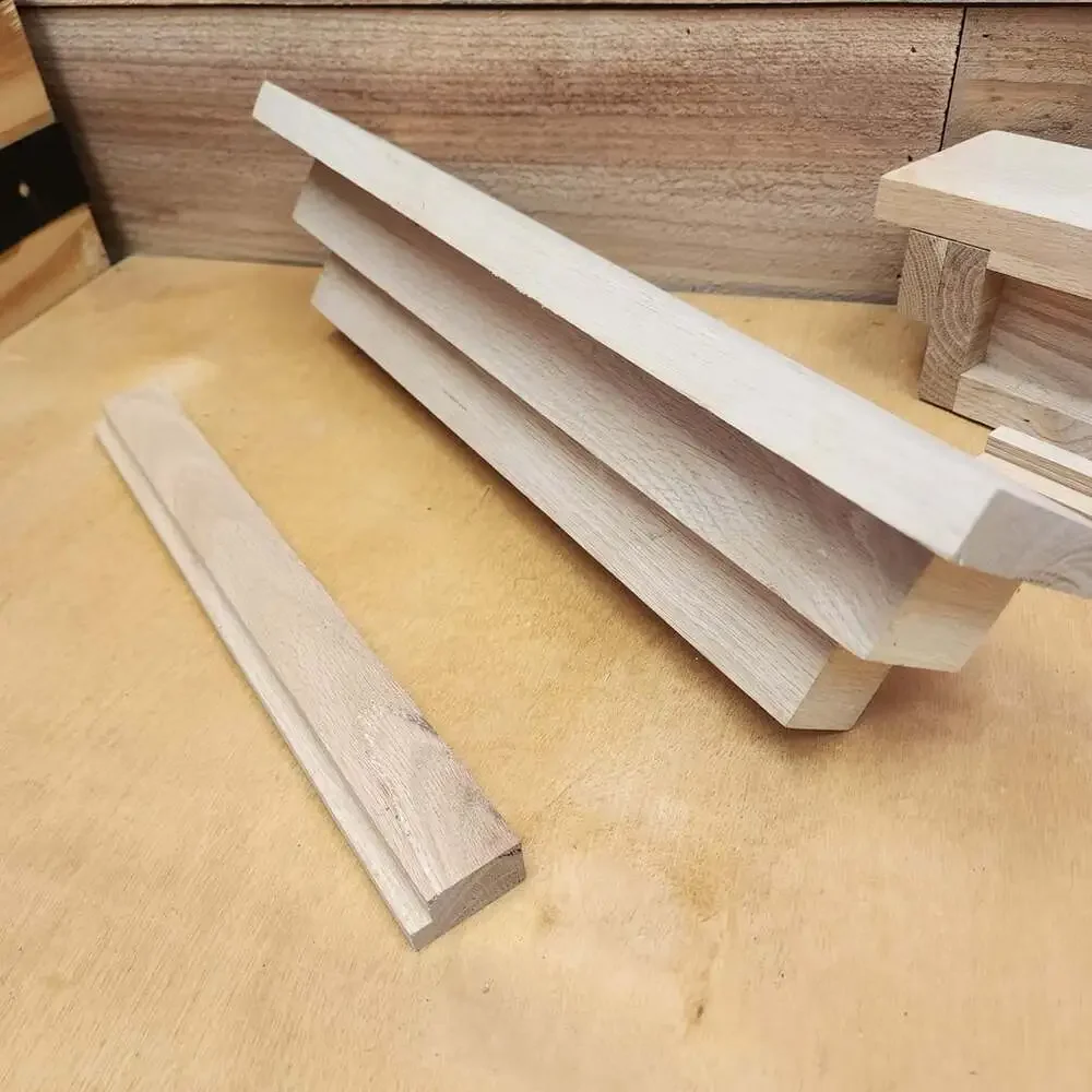 Custom Wooden Unfinished Pair of Shelves with French Cleat